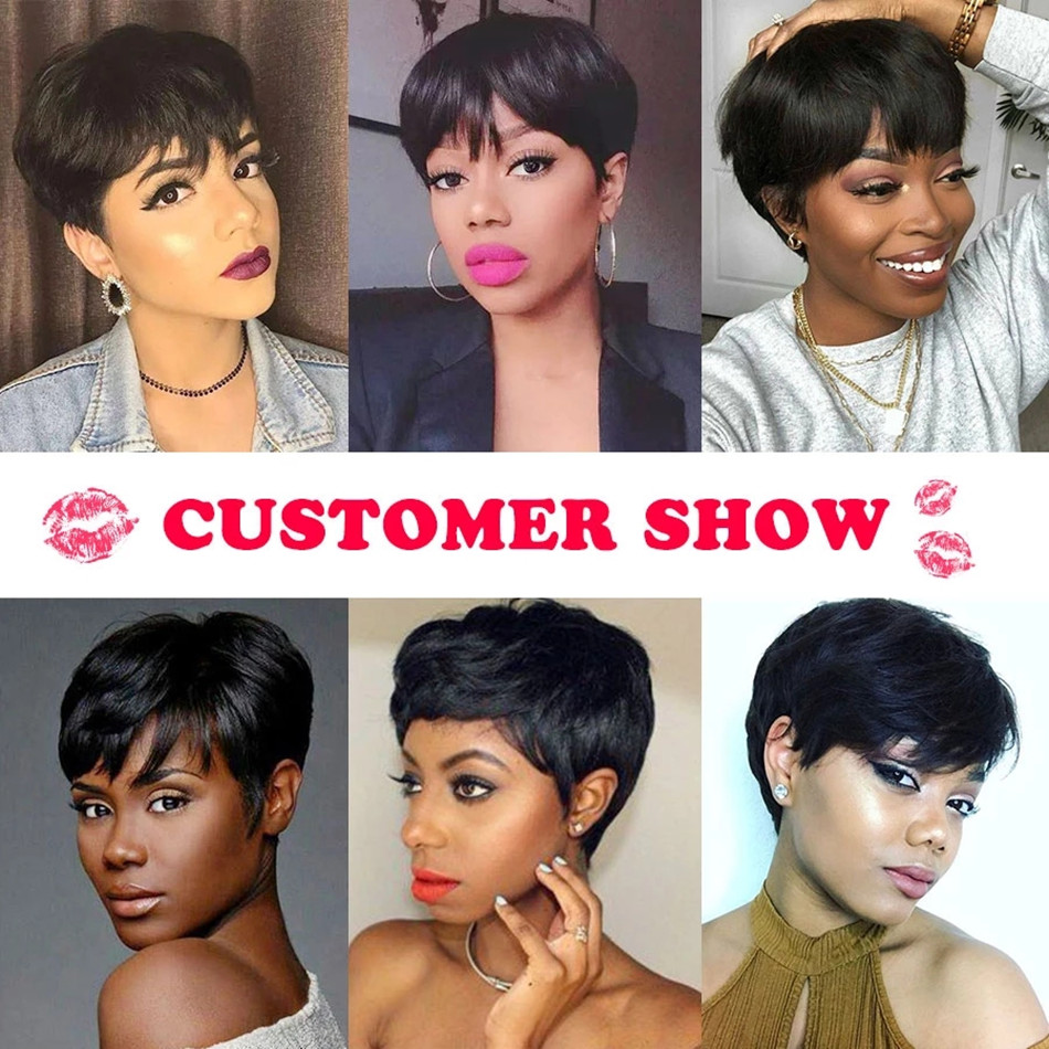 Short Human Hair Wigs Pixie Cu - огляд і ціна Short Pixie Cut Wig Human Hair Cheap