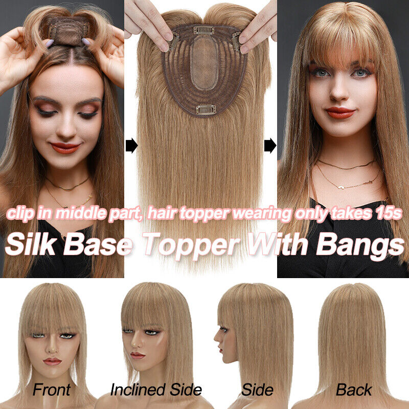 Women Toupee Silk Base Topper  - огляд і ціна Seamless Clip In Hair Extensions Human Hair