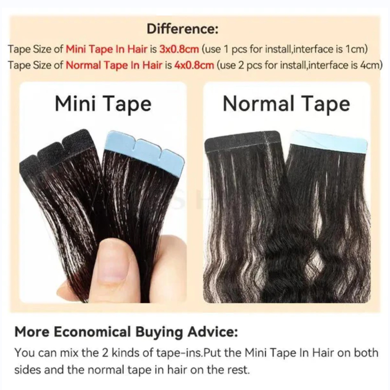 Mini Tape Hair Extensions Huma - огляд і ціна Invisible Tape In Extensions Real Hair