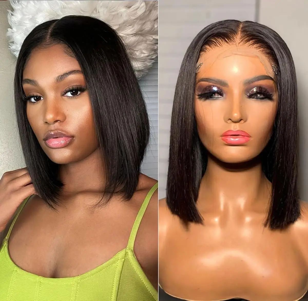 Straight Short Bob Wigs Human  - огляд і ціна Glueless Wear And Go Human Hair Wig