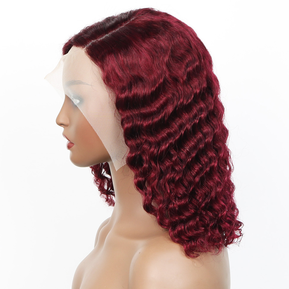 99j Burgundy Deep Bob Wig Huma - огляд і ціна Glueless Wear And Go Human Hair Wig