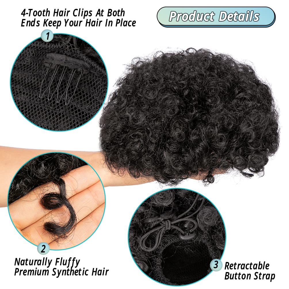 Afro Puff Drawstring Ponytail  - огляд і ціна Drawstring Afro Curly Puff Ponytail