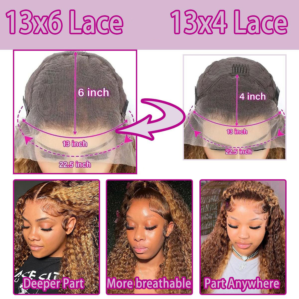 36 Inch Deep Wave P4/27 Highli - огляд і ціна Lace Front Wigs