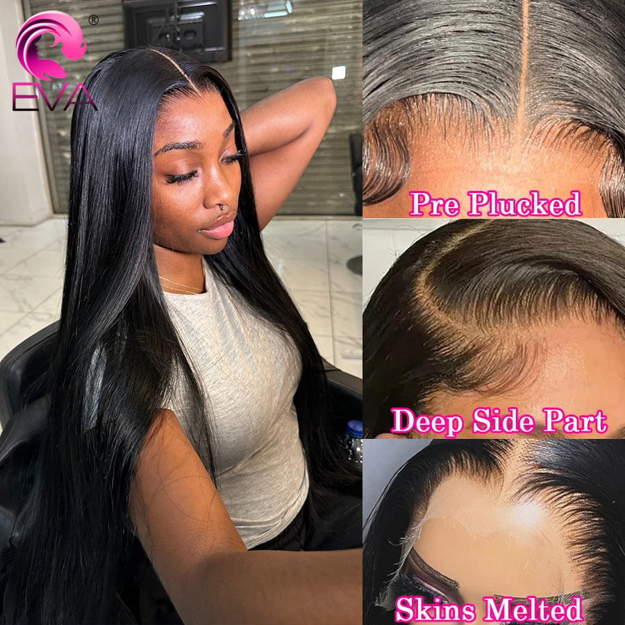 Eva Hair Deep Part HD Lace Fro - огляд і ціна Hd Lace Frontal Wig Human Hair Pre Plucked