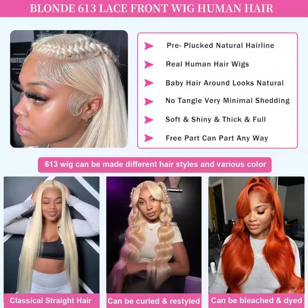 Human Hair 613 220% Density Ho - огляд і ціна Hd Lace Frontal Wig Human Hair Pre Plucked
