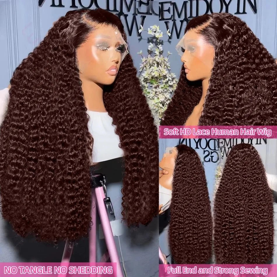 Curly Lace Front Wig Chocolate - огляд і ціна Hd Lace Frontal Wig Human Hair Pre Plucked
