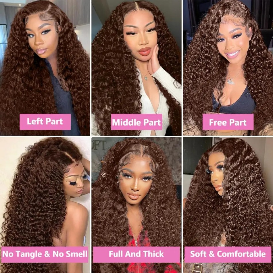 Curly Lace Front Wig Chocolate - огляд і ціна Hd Lace Frontal Wig Human Hair Pre Plucked